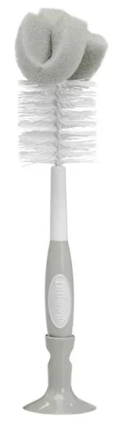 DR BROWN'S - szczotka do czyszczenia butelek i smoczków z przyssawką | Szara