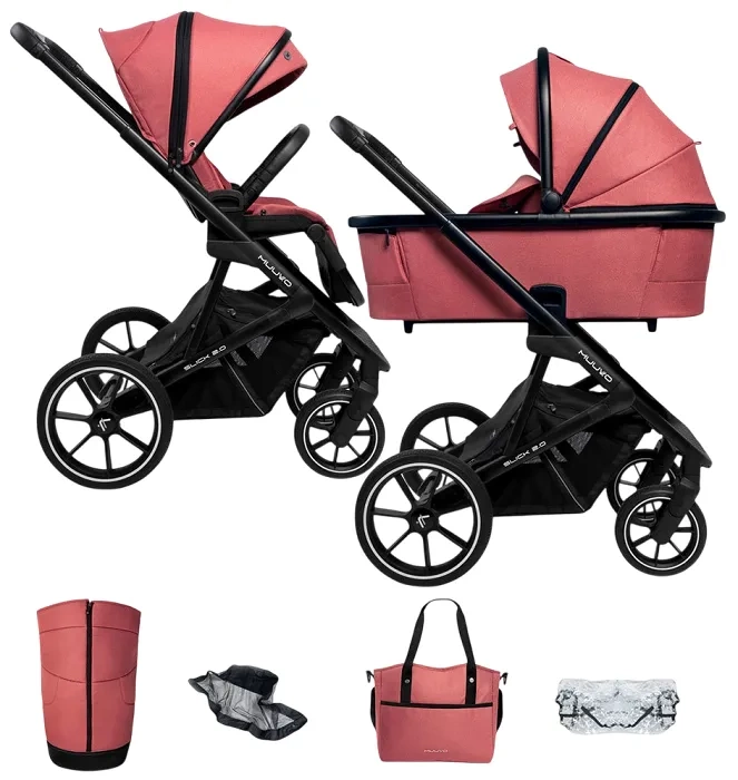 MUUVO Slick 2.0 - wózek wielofunkcyjny, zestaw 2w1 | Pure Pink (+ ADAPTERY)