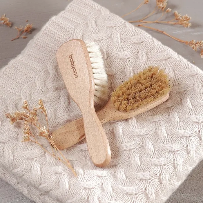 BABYONO - szczotka z naturalnego włosia | średnio miękka