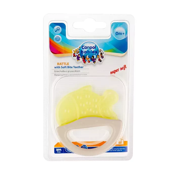 CANPOL BABIES - gryzak elastyczny z grzechotką dla niemowląt i dzieci | ZWIERZĄTKA