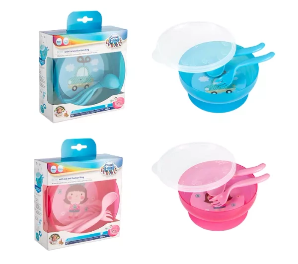 CANPOL BABIES - miska z pokrywką i sztućcami 350ml | TOYS