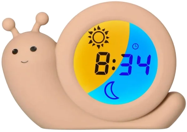 ALECTO Simon - trener snu 2w1: lampka nocna i budzik | beżowy ślimak