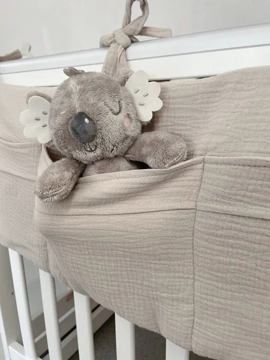 YOONCO - muślinowy organizer na łóżeczko | Brudny Róż