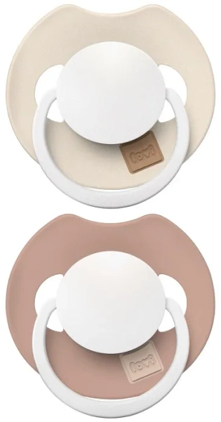 LOVI Prime Glow - 2 x smoczek silikonowy dynamiczny 6-18 m | Ivory/Blush