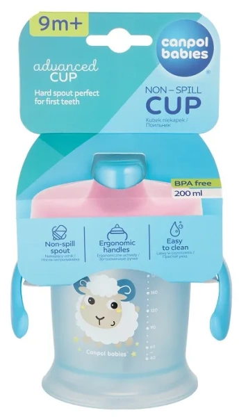 CANPOL BABIES Bunnny&Company - kubek niekapek twardy ustnik 200 ml | Niebieski