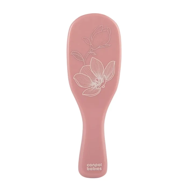 CANPOL BABIES - szczotka i grzebień z naturalnym włosiem GOLD | różowa