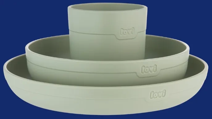 LOVI - zestaw naczyń: miseczka, talerz i kubek | Pistachio