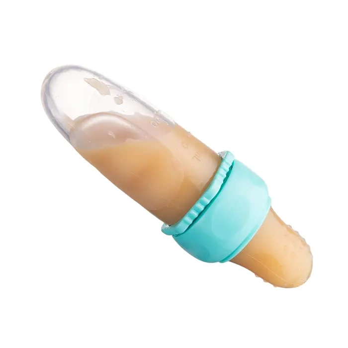 CANPOL BABIES - tubka silikonowa do podawania musu i owoców | turkusowa