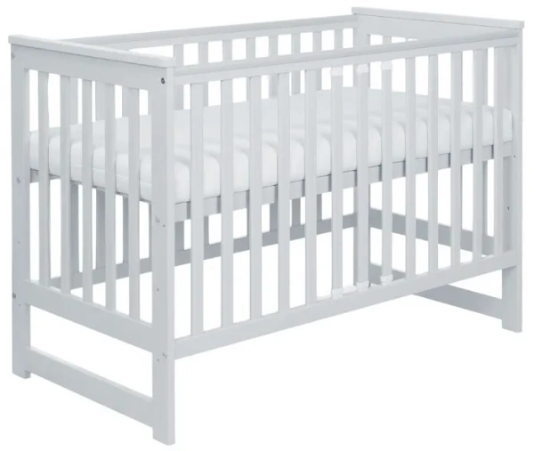 YOONCO - łóżeczko drewniane Iwi z barierką | Szare