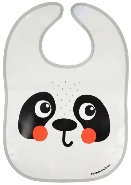 CANPOL BABIES BabiesBoo - śliniak zmywalny z kieszenią | Panda