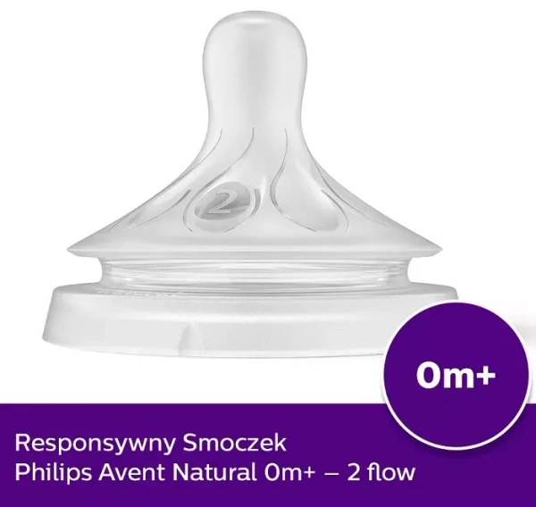PHILIPS AVENT Natural Response - responsywny smoczek do butelki 2 szt. | 0 m+