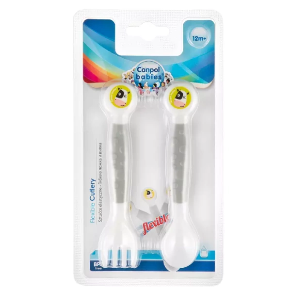 CANPOL BABIES - sztućce elastyczne dla dzieci 12m+