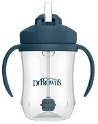 DR BROWN'S - kubek niekapek ze słomką 270 ml, 6 m+ | Granatowy