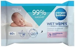 CANPOL BABIES - chusteczki nawilżane: 99% wody | 60 szt.