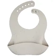 CANPOL BABIES -  śliniak silikonowy z kieszonką DOTS | szary