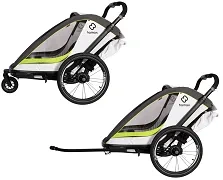 HAMAX Breeze One - jednoosobowa przyczepka rowerowa | White/Green
