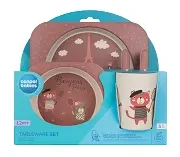 CANPOL BABIES - zestaw naczyń 5 elem. BONJOUR PARIS | bordowy