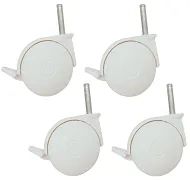 YOONCO - zestaw 4 kółek z hamulcem do półkoprzewijaka | Biały