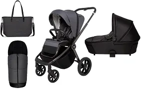 MUUVO Quick SE 2 - wózek wielofunkcyjny, zestaw 2w1 z gondolą Quick 3.0 | Diamond Graphite + Classic Black