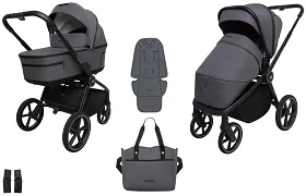 MUUVO Five - wózek wielofunkcyjny, zestaw 2w1 | Iron Graphite (+ ADAPTERY)