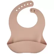 CANPOL BABIES -  śliniak silikonowy z kieszonką | beżowy