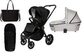 MUUVO Quick SE 2 - wózek wielofunkcyjny, zestaw 2w1 z gondolą Quick 3.0 | Chromium Black + Steel Grey