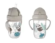 CANPOL BABIES - kubek niekapek z rurką i odważnikiem 270 ml | EXOTIC ANIMALS szary