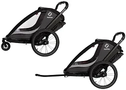 HAMAX Cocoon - dwuosobowa przyczepka rowerowa | Grey/Black