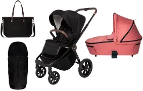 MUUVO Quick SE 2 - wózek wielofunkcyjny, zestaw 2w1 z gondolą Quick 3.0 | Sunset Black + Pure Pink