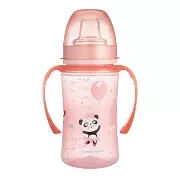 CANPOL BABIES - kubek treningowy silikon 240 ml PP EasyStart | EXOTIC ANIMALS różowy