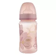 CANPOL BABIES - butelka szeroka antykolkowa 240ml EasyStart | GOLD różowa