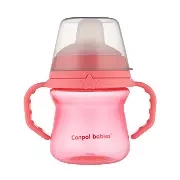 CANPOL BABIES - kubek z silikonowym ustnikiem FirstCup 150ml | różowy