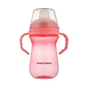 CANPOL BABIES - kubek z silikonowym ustnikiem FirstCup 250ml | różowy