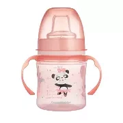 CANPOL BABIES - kubek treningowy silikon 120 ml PP EasyStart | EXOTIC ANIMALS różowy