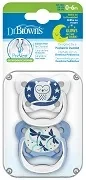 DR BROWN'S Prevent - 2 x smoczek ortodontyczny świecący w ciemności, niebieski | 0-6 m