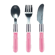 CANPOL BABIES - metalowy zestaw sztućców dla dzieci 18m+ | różowy