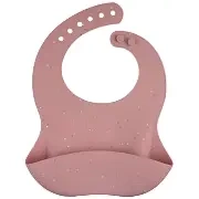 CANPOL BABIES -  śliniak silikonowy z kieszonką DOTS | różowy