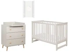 YOONCO - łóżeczko Iwi + komoda + przewijak miękki Owieczka | Beż