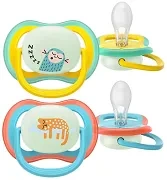 PHILIPS AVENT Ultra Air Nighttime - smoczek ortodontyczny 2 szt. | 18 m+