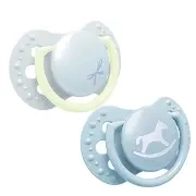 LOVI - smoczek silikonowy dynamiczny BABY SHOWER BOY 2 szt. | 0-2 m