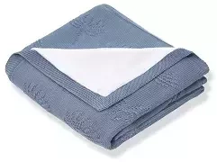 YOONCO Duo Dmuchawce - dwustronny kocyk bambusowy z minky 80x100 cm | Niebiesko-biały