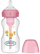 DR BROWN'S Options+ - antykolkowa, szeroka butelka 270 ml (0 m+) | Różowa - słoneczniki