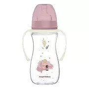 CANPOL BABIES - butelka szeroka antykolkowa ze świecącymi uchwytami PP EasyStart 300ml | Sleepy Koala różowa