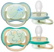 PHILIPS AVENT Ultra Air Nighttime - smoczek ortodontyczny 2 szt. | 0-6 m