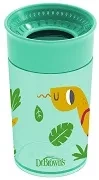 DR BROWN'S Cheers 360° - kubek "picie jak ze szklanki" 300 ml, 9 m+ | Zielony