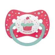 CANPOL BABIES - smoczek uspokajający silikonowy 0-6m symetryczny CUPCAKE | różowy