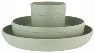 LOVI - zestaw naczyń: miseczka, talerz i kubek | Pistachio