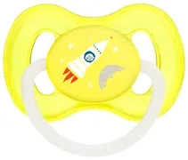 CANPOL BABIES Space - smoczek uspokajający kauczuk 6-18 m okrągły | Żółty