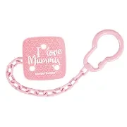 CANPOL BABIES - łańcuszek do smoczka uspokajającego I LOVE MUMMY | różowy