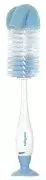 BABYONO - szczotka do butelek i smoczków z przyssawką + mini szczoteczka | niebieska